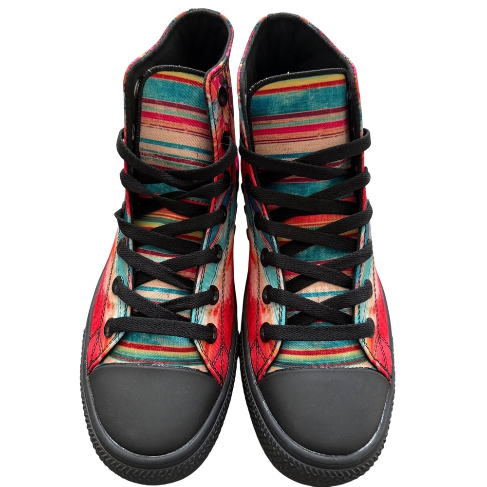 House of Chingasos High Top Sneakers 7.5W / 6M Frida Boxing Serape Print Rare - Picture 7 of 7